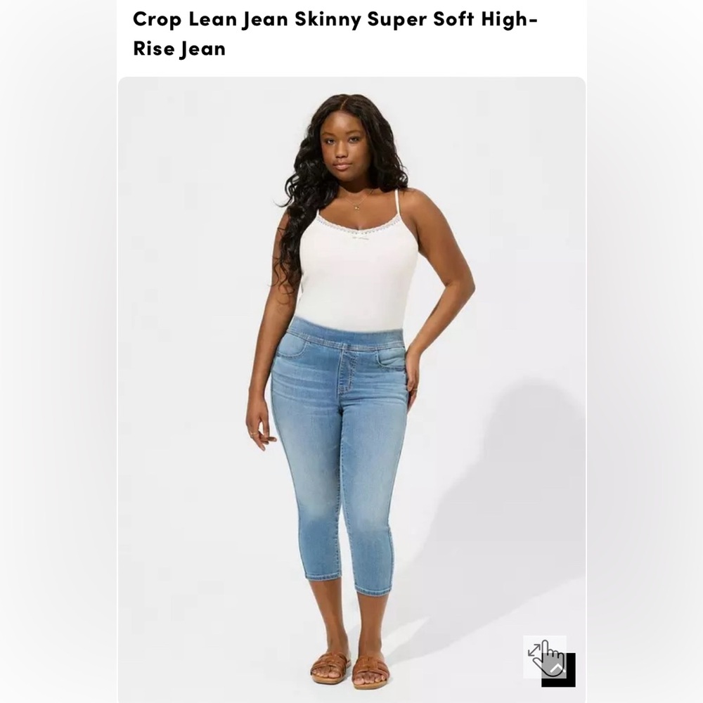 Torrid Crop Lean Jean Skinny Super Soft High-Rise Jean Size 2